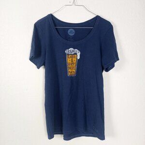 Life is Good Women's Large "Peace, Love, and Hoppiness" Beer Crusher Tee